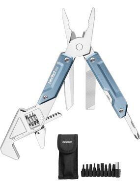 8-in-1 Multi-Tool with Adjustable Wrench | Compact EDC Gadget for Outdoors